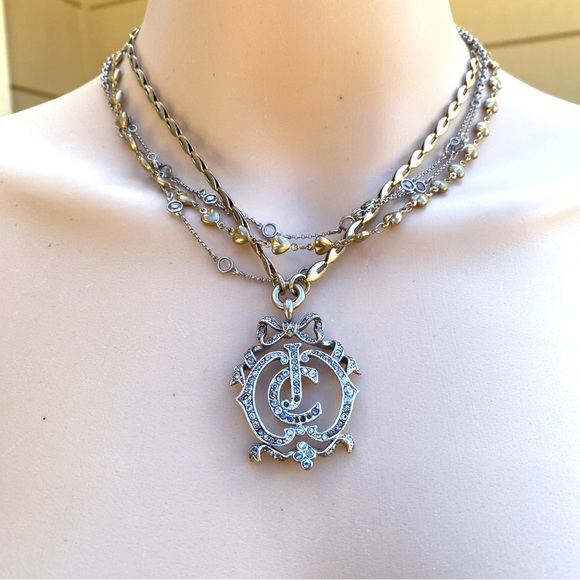 Vintage Juicy Couture 3 strings Chains necklace with Pendant - Picture 16 of 17